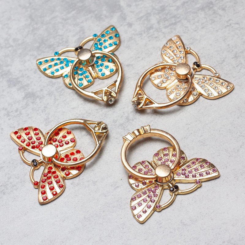 [2 Packs] Butterfly Glitter Bling Bling Phone Ring Holder, Sparkle