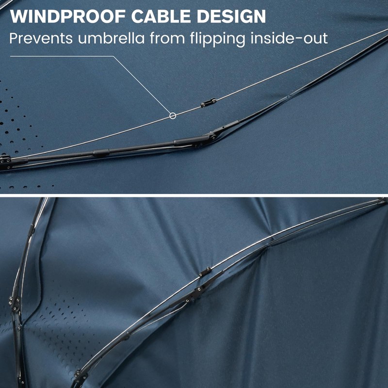 G4Free 46 Inch Windproof Foldable Travel Umbrellas Double Canopy with