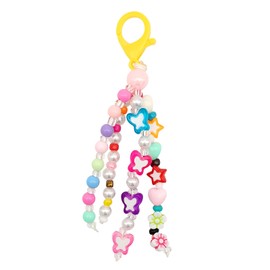 Novadex Cute Keychains for Women, Purse Charms for Handbags, Colorful Resin Beads Butterfly Flower Key Chains Women Cute Y2K Accessories Kawaii Bag Charms for Handbags Aesthetic Stuff Car Bag Charm