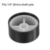 sourcing map 5pcs Potentiometer Knob Knurled Shaft Black Tone Aluminum