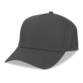 Oversize XL XXL Men Quick Dry Baseball Cap Water-Resistant Performance Laser Cut Mesh Snapback Hat for Big Heads 23.5"-26" Dark Grey