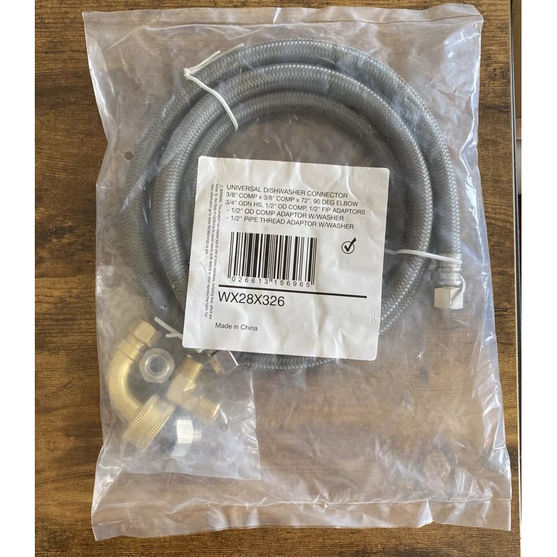GE WX28X326 72" Universal Dishwasher Connector Braded Hose With connection