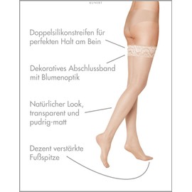 KUNERT Women's MYSTIQUE 20 20 DEN Matt Fine Hold-Up Stockings, Complexion 3520 (Teint 3520), 2.5/3.5