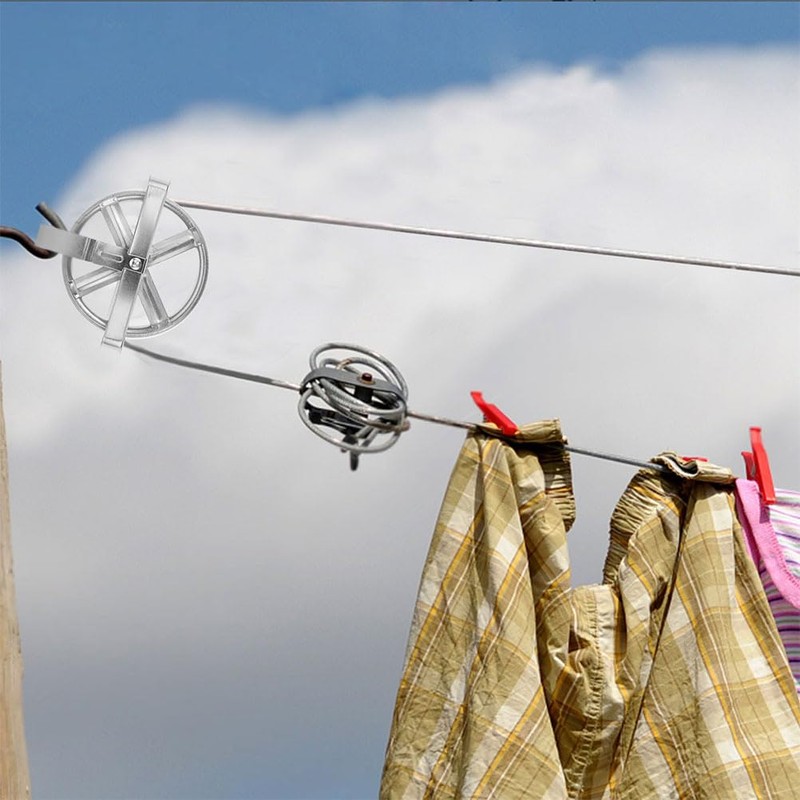Zerodeko Washing Line Pole Rope Pulley 2pcs Clothesline Pulley for