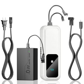 【5.0Ah High Capacity】Universal Rechargeable Battery Pack for Reclining Furniture with Charger, Wireless Battery Pack with LCD Display, Compatible with 2-Pin Power Recliner/Lift Chair/Sofa/Couch-White