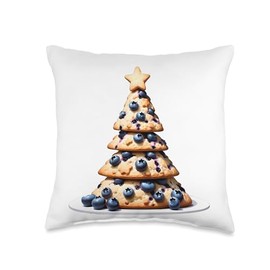 Blueberry Scone Christmas Tree Throw Pillow