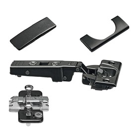 Gedotec Furniture Hinge with Blumotion Damping Pot Hinge Clip-Top 110° | Kitchen Hinge 71B3550 | Corner Stop with Automatic Closing | Opening Angle 110° | Pack of 1 - Blum Pot Hinge Onyx Black