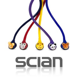 SCIAN Cartoon Animals Design Stethoscope for Pediatric Clinician, Kid-friendly Stethoscope for Childrens With Multiple Colors (Blue)