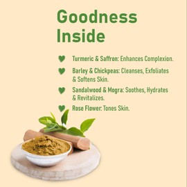 Ubtan Powder by mi nature | Turmeric, Barley, Chickpeas, Neem, sandalwood, Mograflower, Saffron and Rose Petal | DIY Powder |Cruelty & chemical free| Made in India| |227g(8 oz)