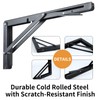 Toirxarn 20" Heavy Duty Black Folding Shelf Brackets - Steel