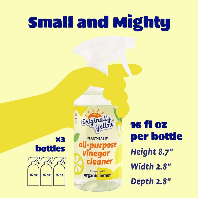 Originally Yellow Lemon Vinegar All Purpose Cleaning Spray | Distilled