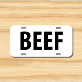 Amel BEEF Famers Ranchers Steak Ribeye Carnivore License Plate Front Auto Tag Plate