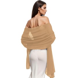 Wander Agio Womens Shawl Party Wraps Evening Dress Bridesmaid Long Scarves for Wedding Lightweight Chiffon Translucent Khaki 04