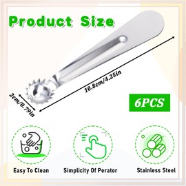 Qianyu 6 Pcs Tomato Stem Corer Strawberry Pitter Baller Practical Stainless Steel Huller Kitchen Tool Fruit Vegetable Stem Remover