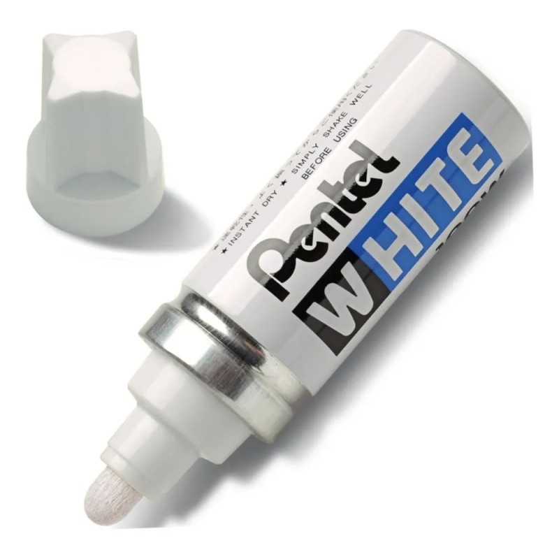 Marcador Permanente Pentel 100W de punta ancha blanco x unidad