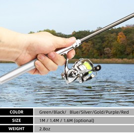 Doorslay Fishing Rod and Reel Combos Kit Mini Pocket Pen Set Carbon Fiber Telescopic Fishing Pole with Spinning Reel for Travel Saltwater Freshwater Sea