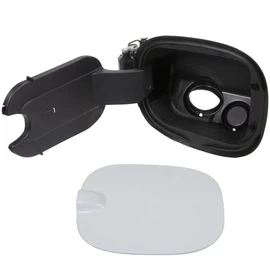 RLB-HILON Metal Pin Type Gas Fuel Door Tank Filler Pipe Housing with White Cover Compatible with Chevy Silverado 1500 Crew Cab 5.8 ft Bed 2019 2020 2021 2022 2023 2024 Year
