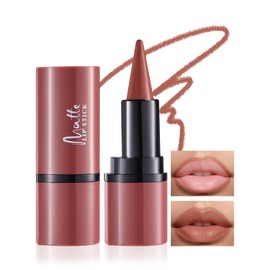 Prreal Matte Lipstick Lip Liner, Gradient Crayon Lip Liner Pencil, Velvet Lip Liner Waterproof 24hours, Highly Pigmented Rich Color Lipstick Lip Makeup,02#
