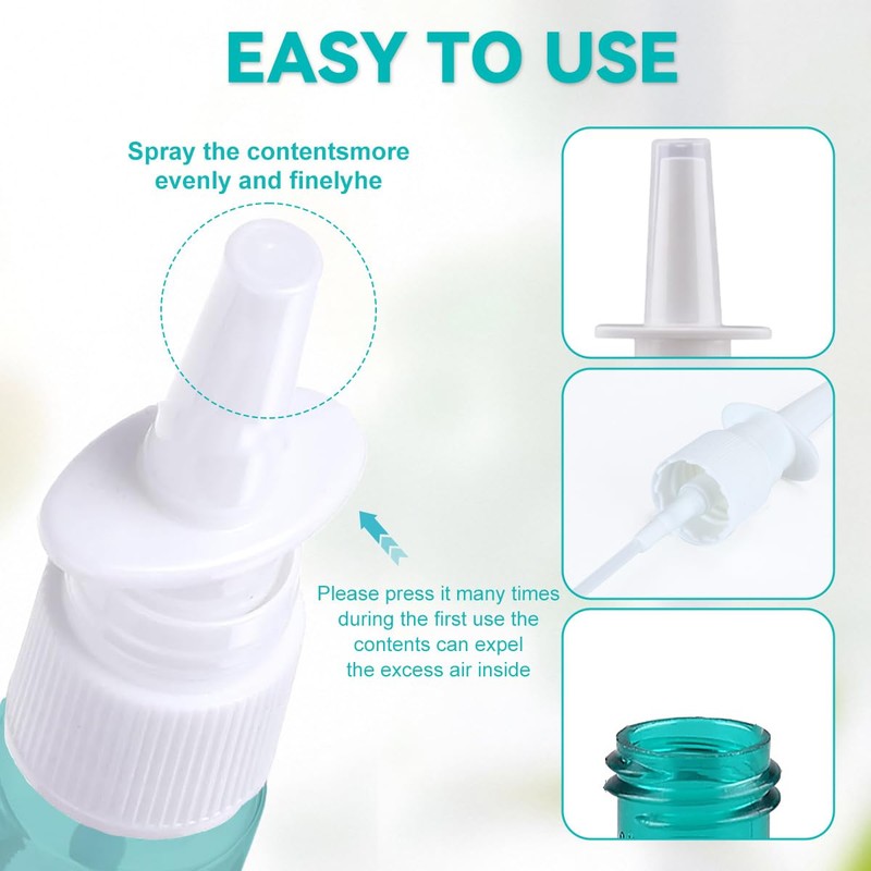 12Pcs Mini Plastic Nasal Spray Bottles - 5Ml Portable Empty