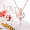CiNily Heart Opal Pendant Necklace for Women Silver Plated Rose