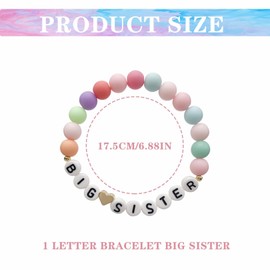 Big Sister Gift, Sister Bracelet, Gift Big Sister, Bead Bracelet Big Sister, Colour Sister Bracelet, Manual Big Sister Gift, for Child Children's Bracelet, Cotton, No Gemstone