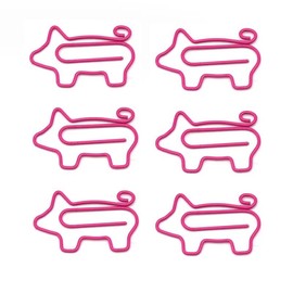 100 PCS Cute Paper Clips Pink Pigs Shaped Metal Clips Small Paper Clips Cute Cartoon Animals Note Clips Decorative Bookmark Clips for School Office Home Paper Files