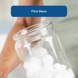 Mckesson 16.9 Ounce Clear Glass Sundry Jars Set Of 6 With Stainless Steel Lids