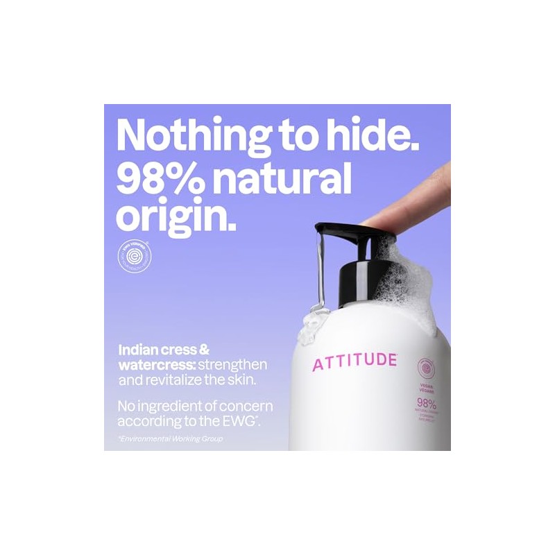 ATTITUDE Super Leaves, Hypoallergenic Hand Soap, White Tea Leaves, 16
