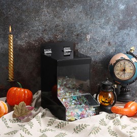 Kokone Candy Dispenser Countertop with Lids,Acrylic Container for Laundry Pods Dishwasher Pods Plastic Bags,Wall Mounted Candy Dispenser,Acrylic Dispenser for Desk Pantry Kitchen Laundry Room,Black