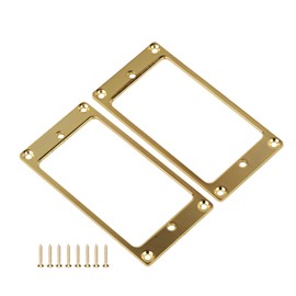 Bstinay 2PCS Metal Flat Humbucker Pickup Mounting Ring Gold Electric Guitars Replacement Parts