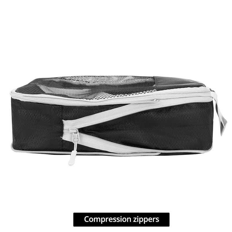 QWORK® 6 Pieces Compression Packing Cubes, Expandable Luggage Organiser Set,