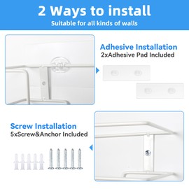 Alyoen Pack of 2 Metal Glove Holders, Wall Mount for Disposable Gloves, Glove Dispenser Holder with Mounting Accessories, Suitable for Latex Gloves, Disposable Handkerchiefs and Masks, Two Sizes