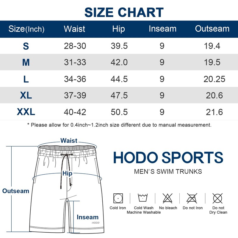 HOdo Traje de baño para hombre de 9 pulgadas de