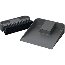 NINKA Eins2top 5006.90 41514 Dustpan and Hand Brush Set Small for Built-in Bin Plastic Dark Grey Silver