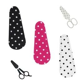 TVETE Scissor Cover, 3 Pieces, Scissors Cover, Leather, PU Leather Case, Scissors Cover, Small Leather Protective Case, Safety Leather Scissors Cover, Portable, Portable Eyebrow Trimming Scissors