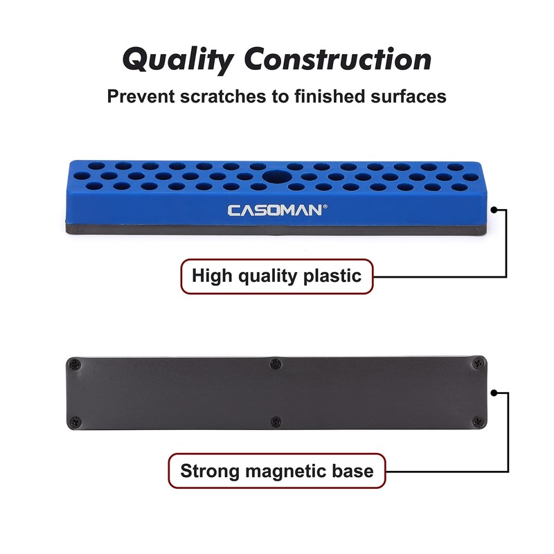 CASOMAN 2PCS 1/4" Hex Bit Organizer with Magnetic Base -