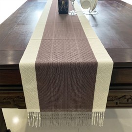 Rilassato Macrame Table Runners,Boho Table Runner with Tassels for Bohemian Wedding Bridal Shower Rustic Home Farmhouse Dining Table Decor (t002 Dark Purple, 12 x 108 Inch)