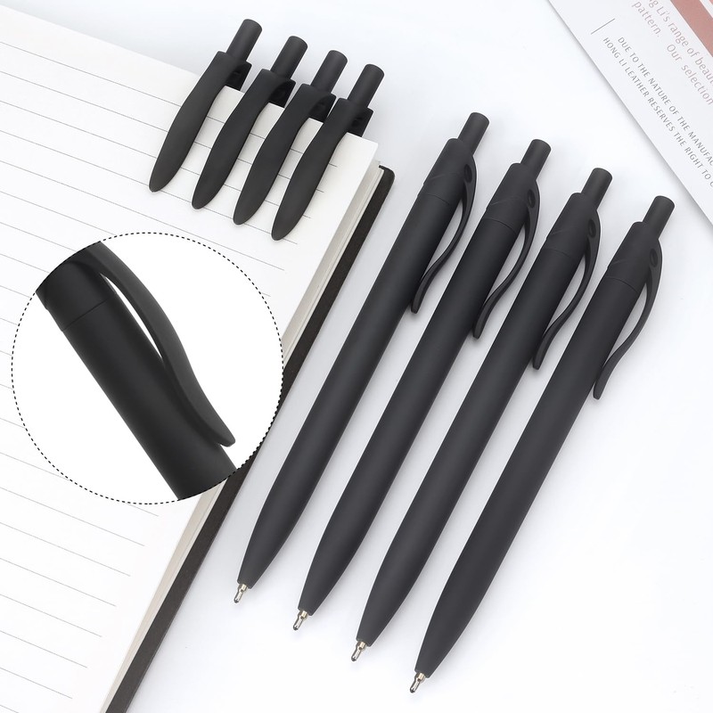 Bribobo 8 Pack Ballpoint Pens Retractable No Bleed Black Click