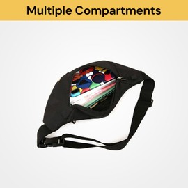 EZONEDEAL Fanny Packs for Women Men - Adjustable Crossbody Bag,Sling Bag - Belt Bag for Women Multiple Compartments Waterproof Waist Bag Chest Bag,Waist Pack for Camping,Travel Outdoor (Black)