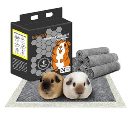 GINIDEAR Guinea Pig Bedding, Disposable Guinea Pig Cage Liners, Charcoal Odor Controlling Absorbent Waterproof Pee Pads for Rabbits, Hamster and Other Small Animals. 18''x31'',24 Count