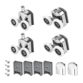 4 Pcs 23mm Shower Door Rollers for Curved Doors, Shower Roller Wheels Replacement Shower Door Wheels Parts Spares for Glass Sliding Doors(2 Top & 2 Bottom)