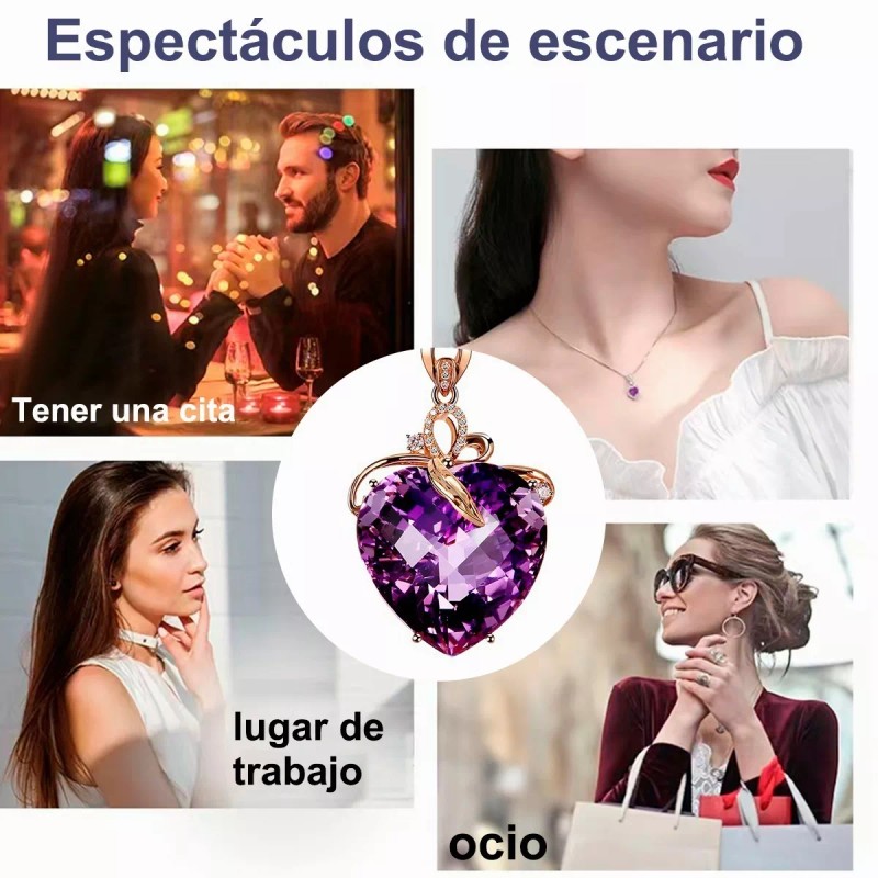 Gomia Colgante Amatista En Forma De Corazón Oro 18k Piedra