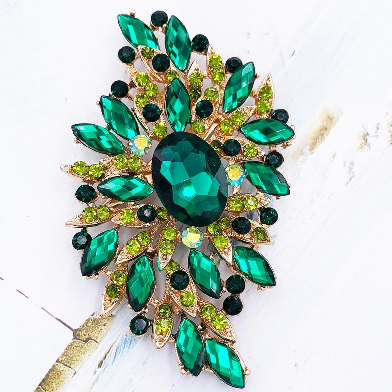SELOVO Huge Big Large Leaf Brooches and Pins Scarf Accessory