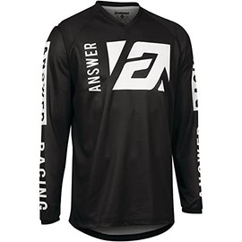 Answer Racing 446732 Men's Syncron Merge Performance Jersey, Black/White, L