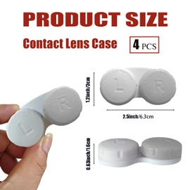 Kuanfine 4 Pack Contact Lens Case Leak Proof Travel Contact Case, Colored Contact Lens Storage Holder Container(Grey)
