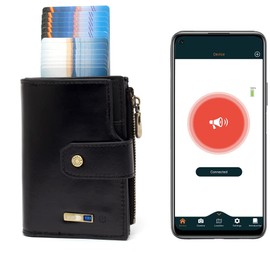 Tracker Wallet for Men GPS Leather Wallet Finder Electronic Bluetooth Credit Card Holder Wallet Gifts for Men