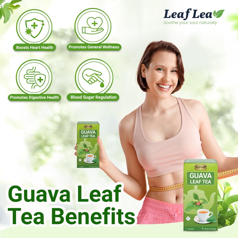 LeafLea 120 Guava Leaf Tea Bags, Premium Natural Herbal Tea,