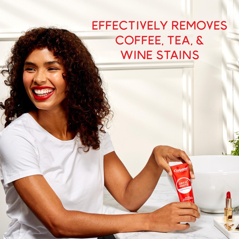 Colgate Optic White Renewal Teeth Whitening Toothpaste, Whitening Fluoride Toothpaste,