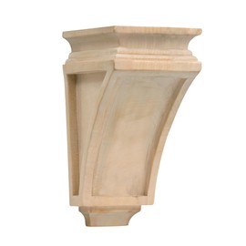 WADDELL Hardwood Grand Mission Corbel, 1 Count (Medium) | 9.5" x 5.75" x 4.75" w/ Pre-Installed Keyhole Plate | Unfinished Decorative Corbels for Countertop, Fireplace Mantel, Shelf, DIY Home Projects