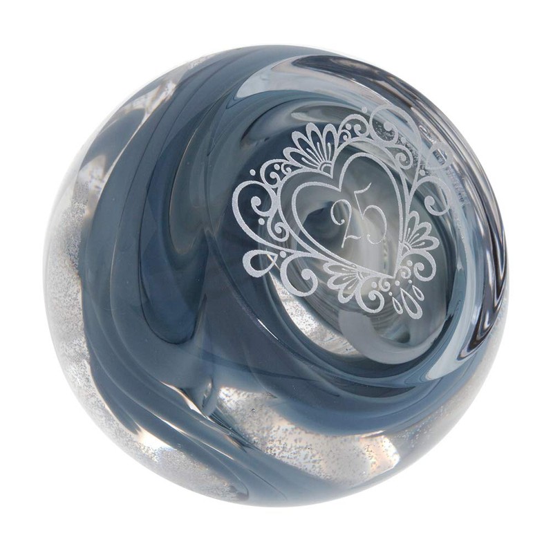 Caithness Glass Celebration-25, Silver, 8x8x8 cm